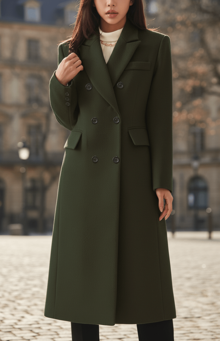 MONTÉRA – Women’s Long Wool Coat for Sophisticated Spring Styling