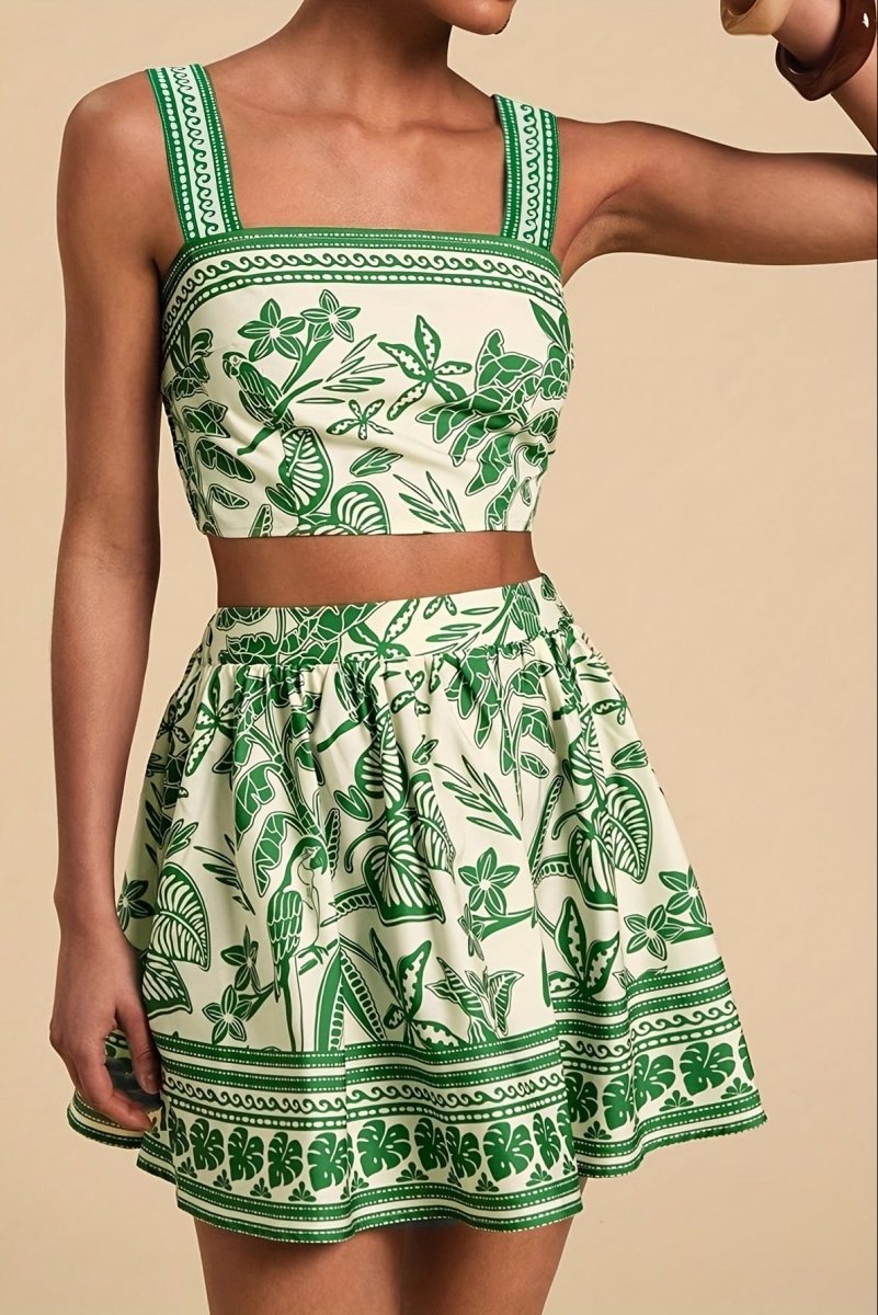 Leilani – Tropical Cami & Color Match Skirt