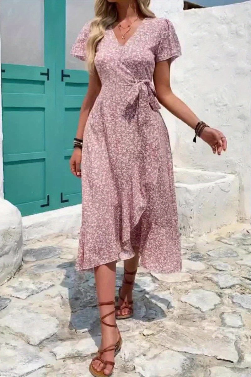 Willow & Grace - Floral Wrap Midi Dress