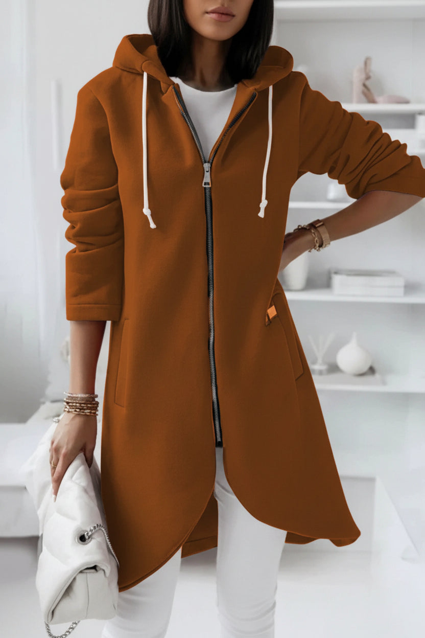 EASEZIP – Long Zip Hoodie for Women with Relaxed Casual Comfort