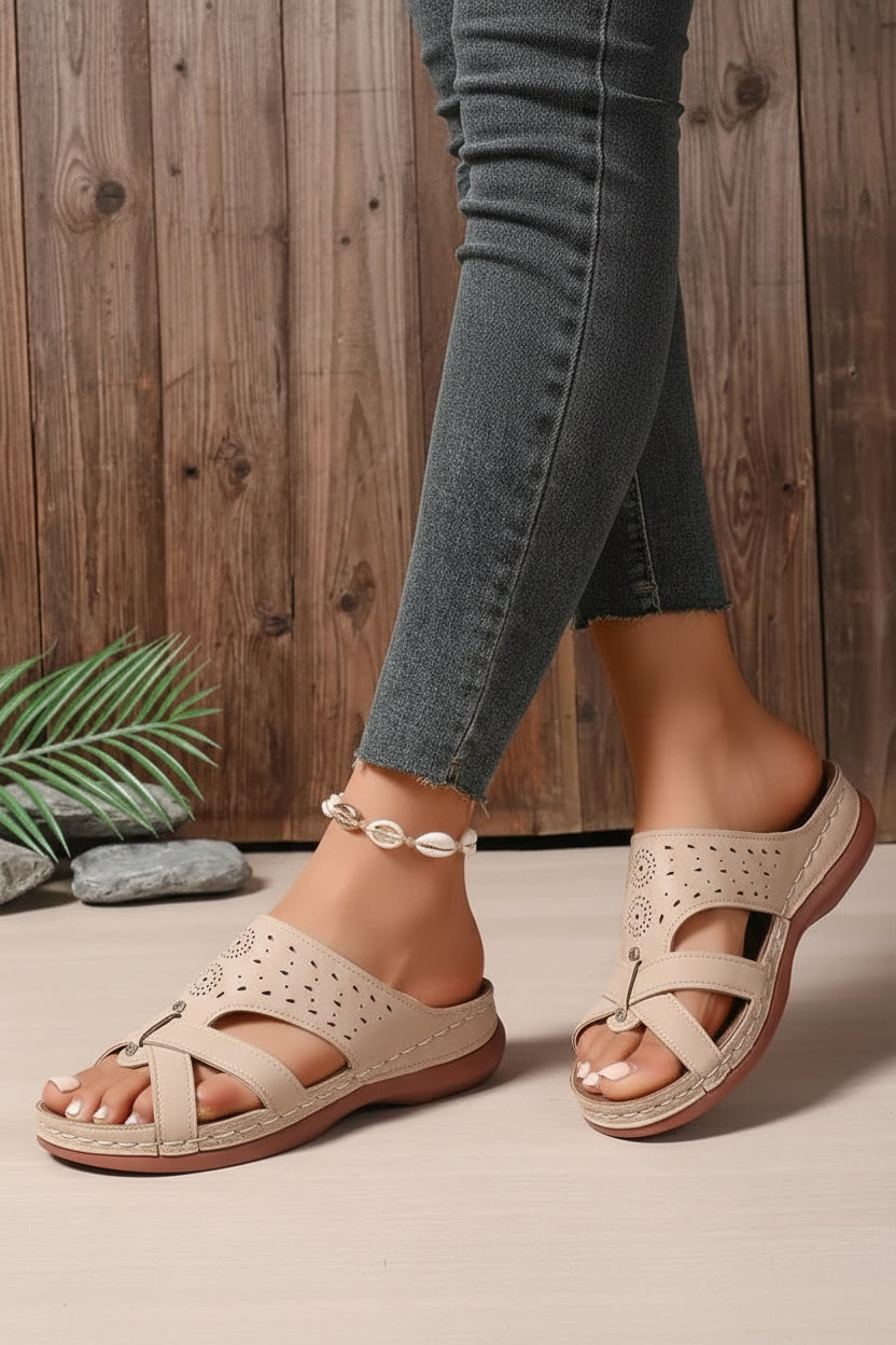 ComfortStep Women's Platform Sandals - Orthopedic Wedge for Retro Style & Support 6