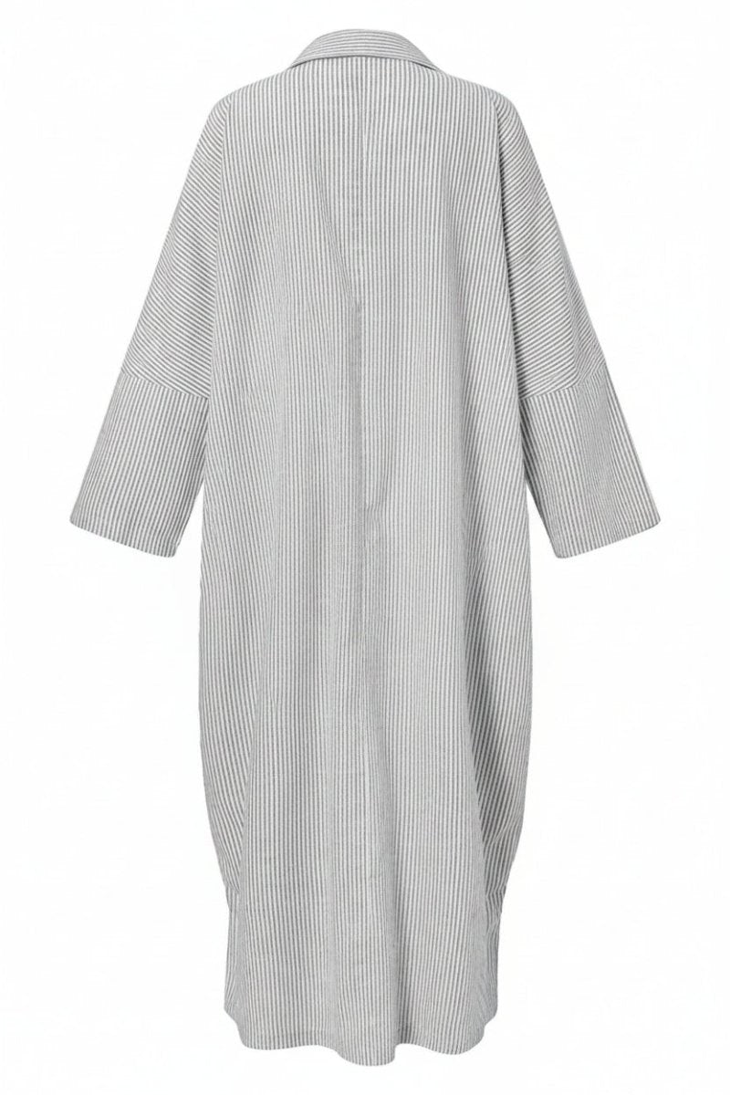 Elegant Oversized Striped Shirt Dress for Women - Breathable Fabric, Flattering Fit 3