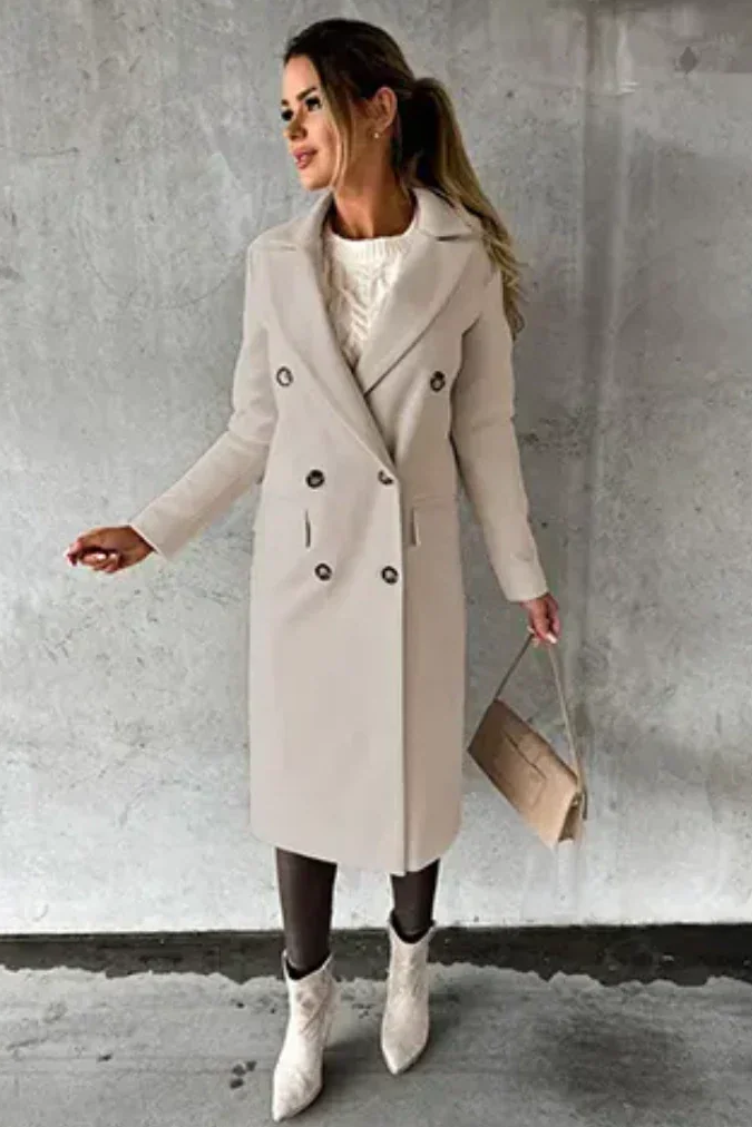 Heidi-Mode Women's Elegant Long Trench Coat - Warm Winter Outerwear 1