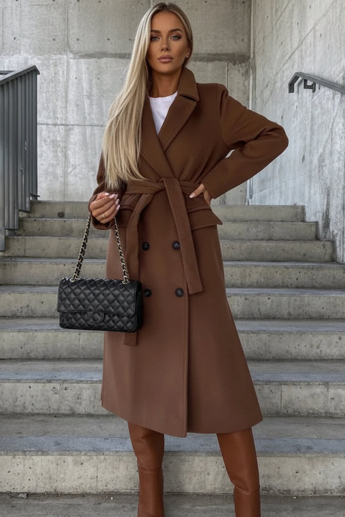 REFINIA – Women's Classic Winter Coat with Sharp Lapel Elegance