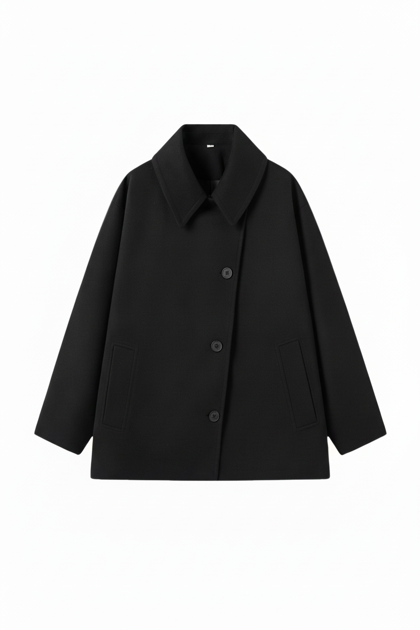 Jessy - Women's Oversized Transitional Jacket with Asymmetrical Closure 8