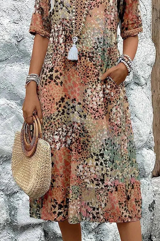 Lina - Elegant Midi Dress for Women, Flattering V-Neck for Weddings & Cocktail Events 6