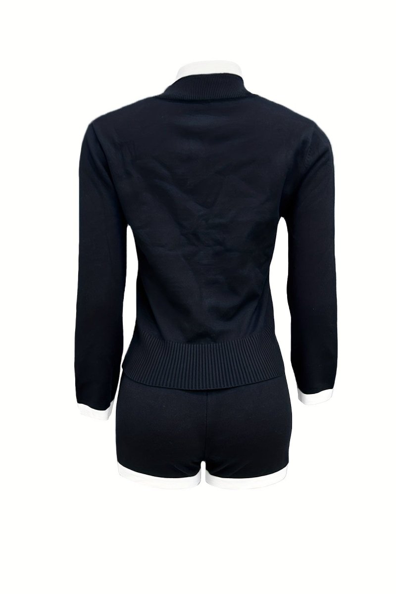 Viretta - Colorblock Single-Breasted Blazer & Shorts Set