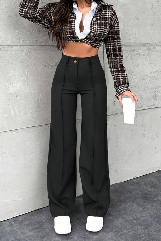 ZALERIA – Solid Color Elegant Straight-Leg Pants
