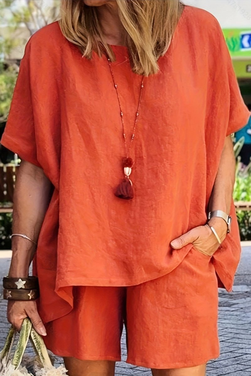 CALLY – Breezy Linen Top & Shorts Duo