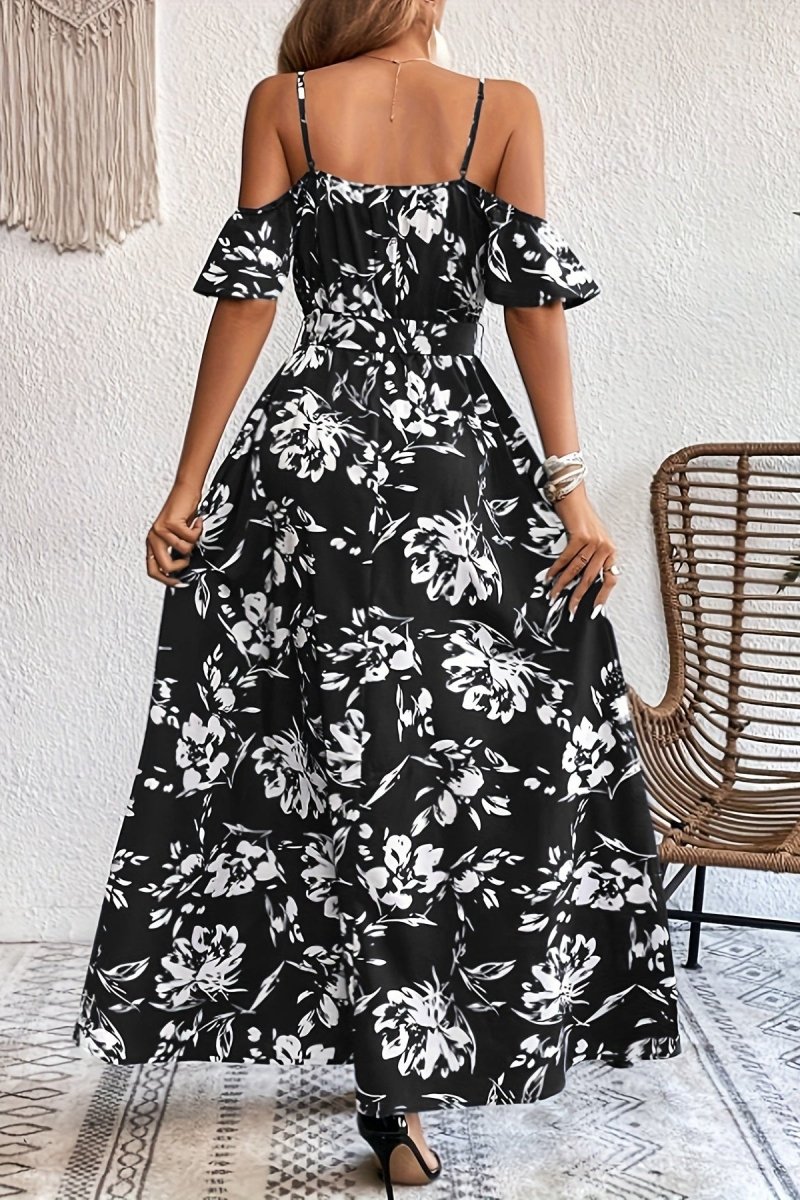 Avery Bloom - Floral Cold Shoulder Maxi Dress