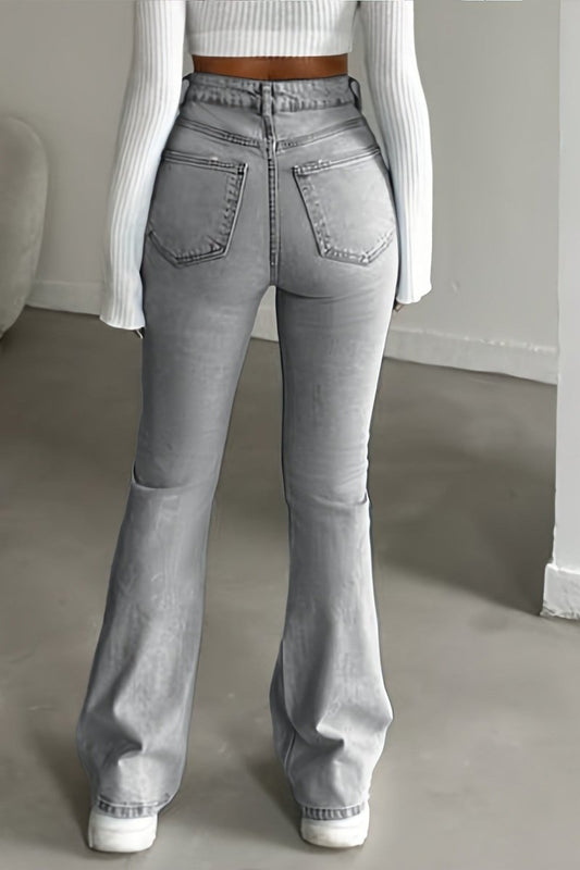 REXELLA – Contour Fit Ripped Flare Jeans