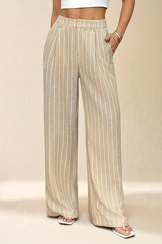 FAYLENZA – Chic High-Rise Striped Trousers