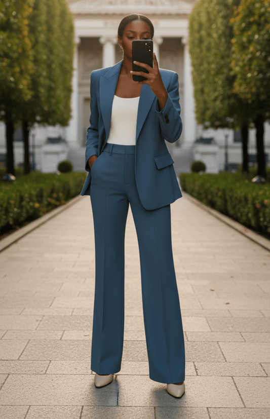 VOGUEELITE – Sophisticated Women's Suit Set Tailored Blazer and Trouser for Office