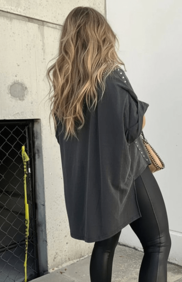 LUNA-STREET – Oversized Studded T-Shirt in Soft Fabric for Bold Style