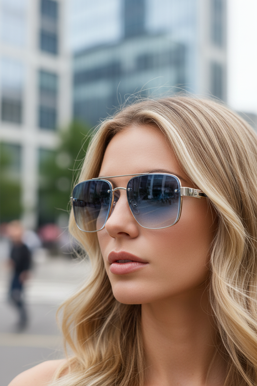 SKYDOM – Classic Aviator Sunglasses with UV400 Protection and Metal Frame