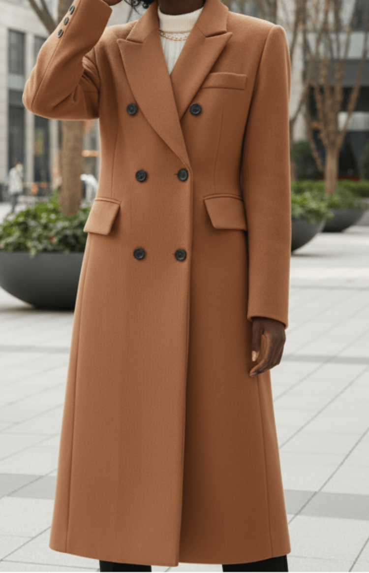 MONTÉRA – Women’s Long Wool Coat for Sophisticated Winter Styling