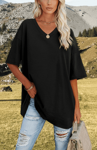 ALVESSA – Elegant Casual V-Neck T-Shirt, Soft & Breathable Fabric