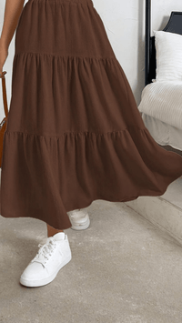 AURÉLIA - Tiered Flow Midi Skirt