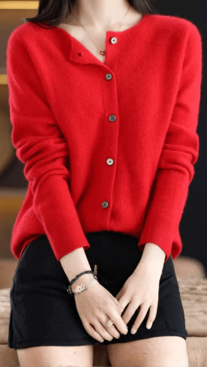 ÉLISARA - Soft Button Knit Cardigan