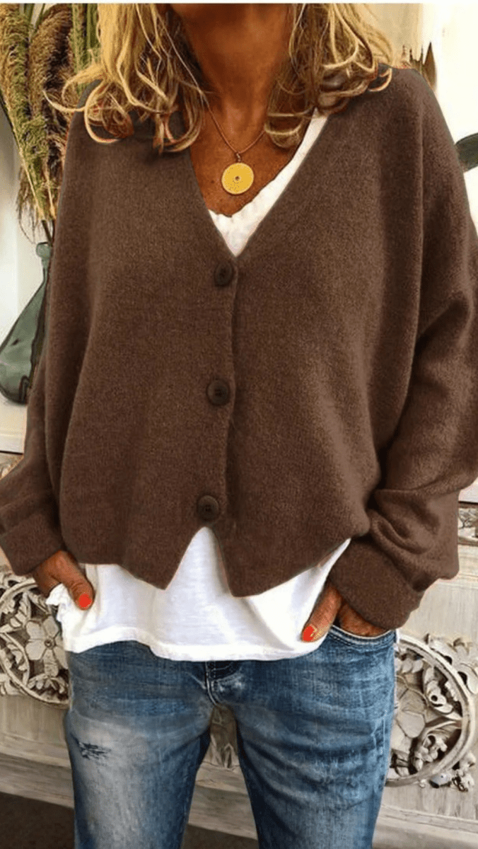 VARENA - Soft Knit Button Cardigan