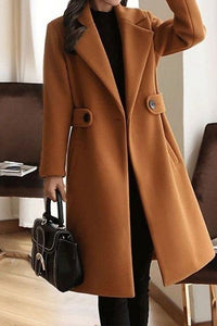 Lumi – Elegant One-Button Coat with Belted Waist