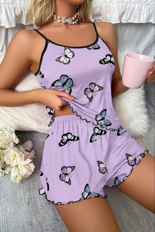 Lauren – Relaxed Fit Butterfly Pajama Shorts Set