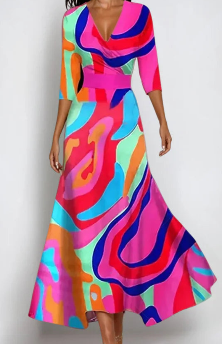 VOGUEFLORA – Elegant Floral Summer Dress for Women Timeless Style and Comfort