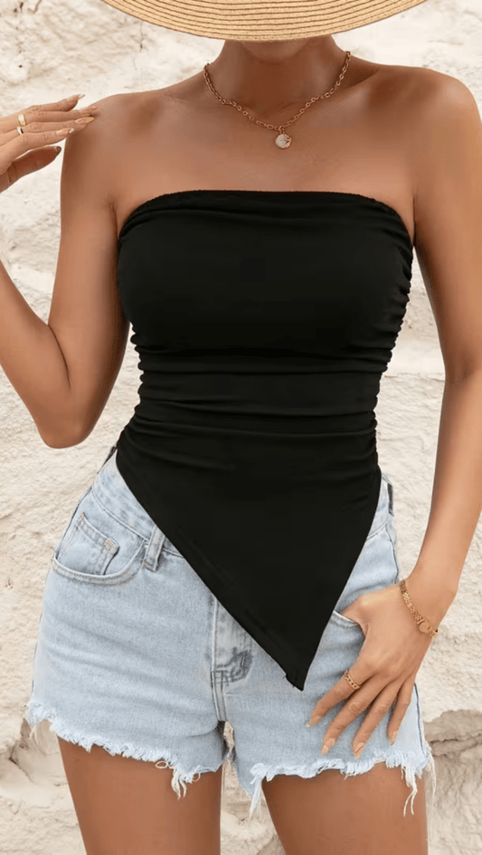 NOIRÉVA - Women’s Asymmetrical Bandeau Top