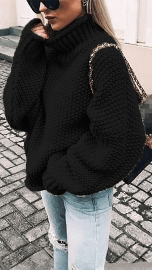 ÉLORIA - Chunky Knit Turtleneck Sweater