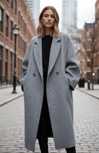 SNOWÉRA – Women’s Oversized Winter Coat, Classic Double-Breasted Look