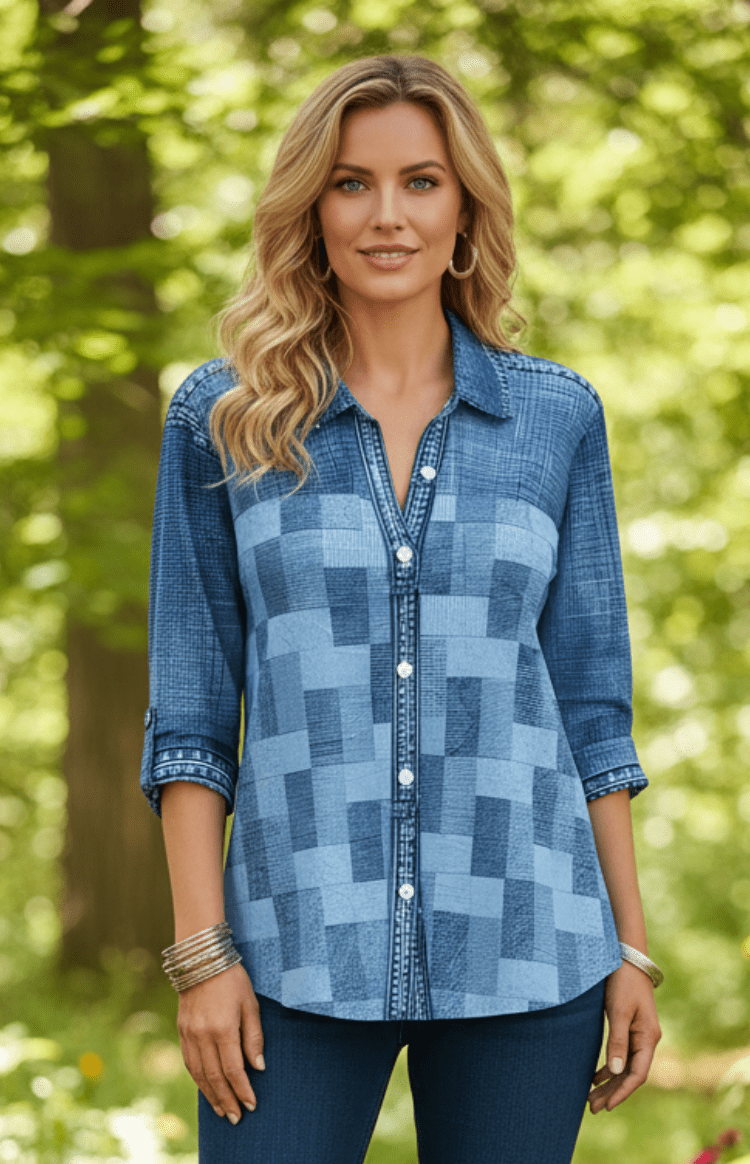 ARLINA – Versatile Check Pattern Top