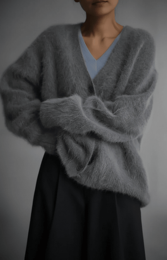 ELLAWEAR – Women’s Loose-Fit Cashmere Knit Cardigan for Timeless Comfort