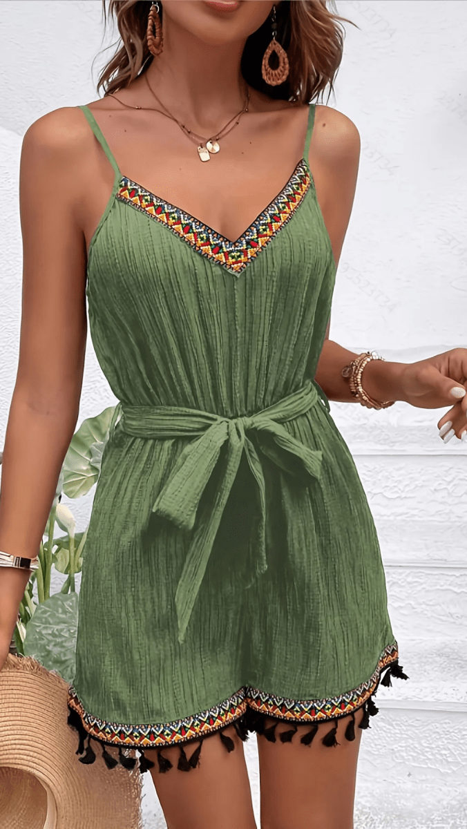 ELORIA - Jacquard Tassel Romper
