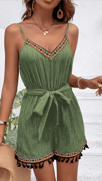 ELORIA - Jacquard Tassel Romper