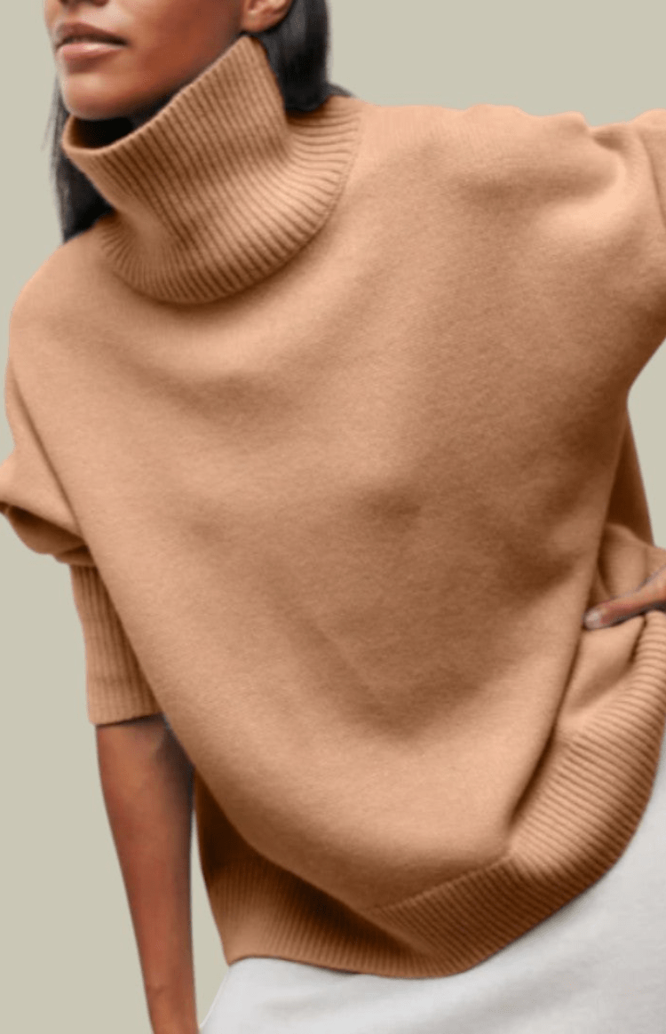 TUFTINA – Soft Oversized Turtleneck Knit Sweater for Effortless Winter Style