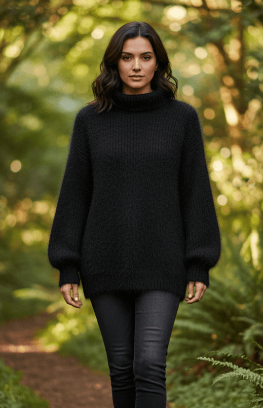 LOUNARIA – Women’s Soft Turtleneck Knit Sweater, Cozy High Neck Fit