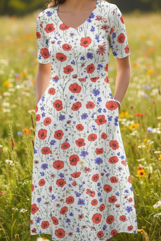 TALÉA – Women’s Knee-Length Dress with Flattering Fit and Hidden Pockets