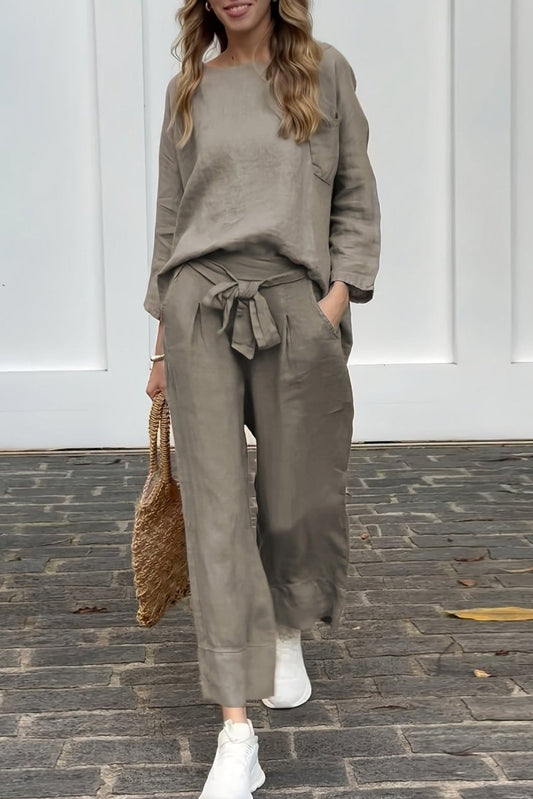 BRIAROSE – Women’s Versatile Linen Pocket Detail Trousers