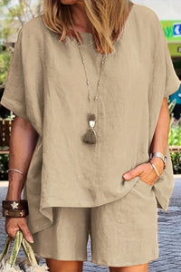 CALLY – Breezy Linen Top & Shorts Duo