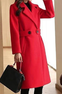 Lumi – Elegant One-Button Coat with Belted Waist