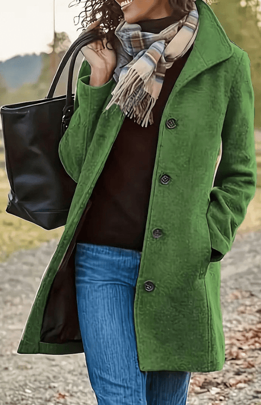 ARCTICART – Stylish Women’s Mid-Length Winter Coat with Utility Pockets & Buttons