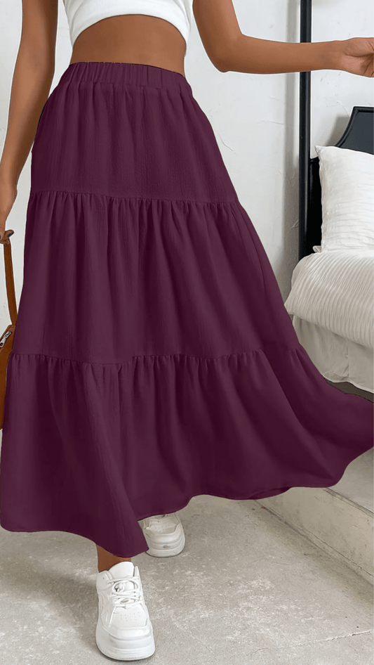 AURÉLIA - Tiered Flow Midi Skirt