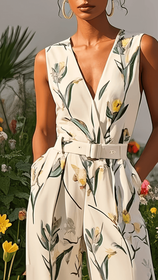 FLORÉVA - Botanical Wide Leg Jumpsuit
