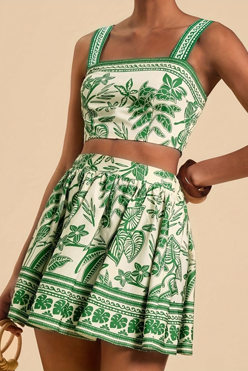 Leilani – Tropical Cami & Color Match Skirt