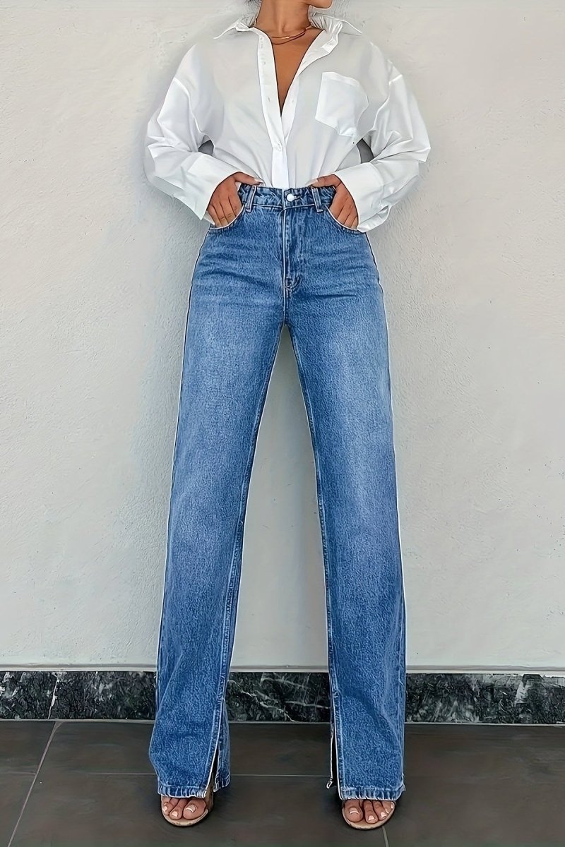 TINSLEY – Trendy Side Slit Stretch Jeans