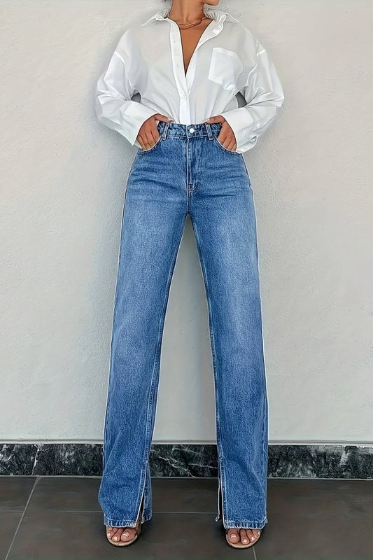 TINSLEY – Trendy Side Slit Stretch Jeans