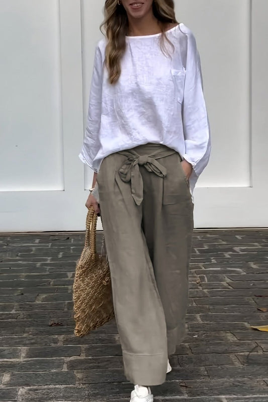 BRIAROSE – Women’s Versatile Linen Pocket Detail Trousers