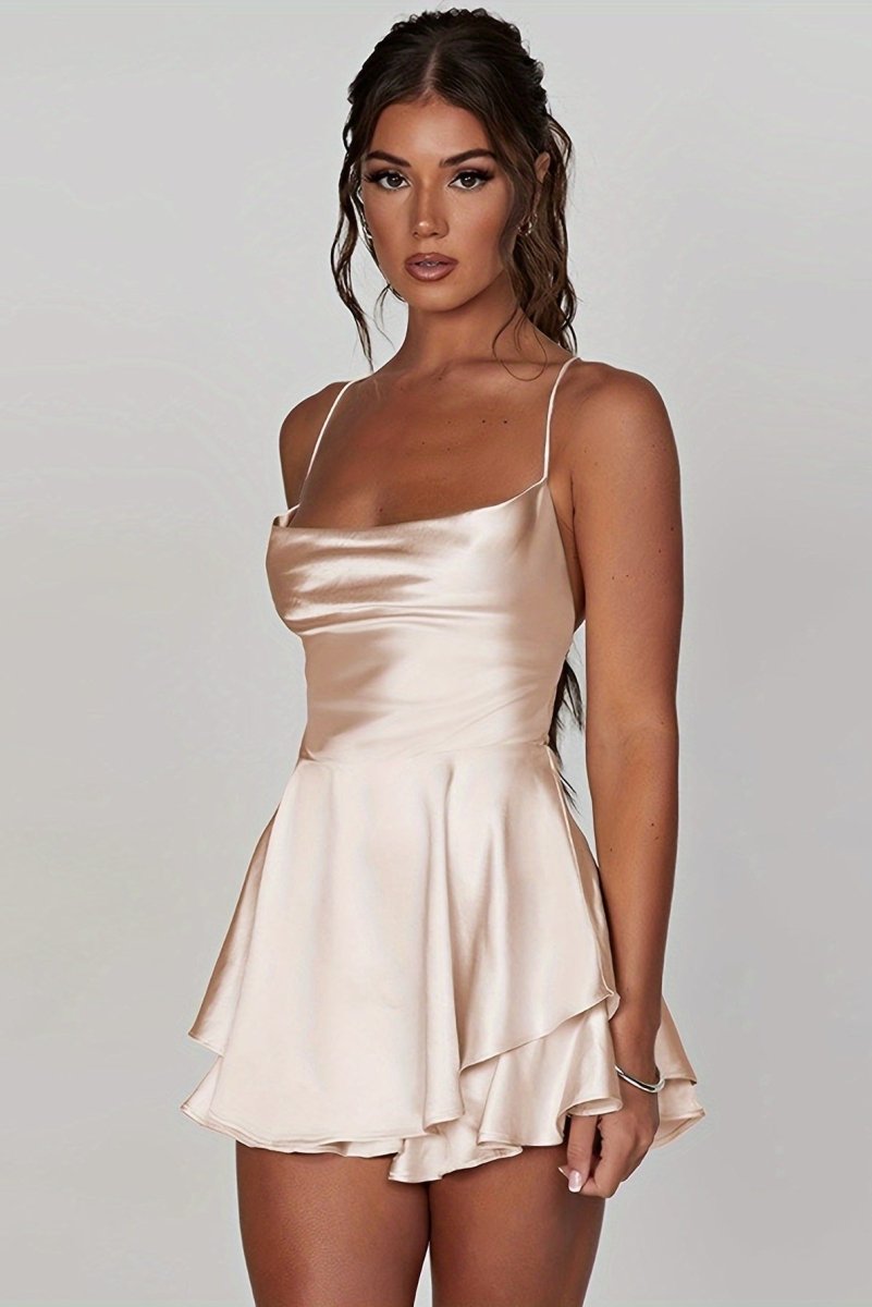 SOLANA - Elegant Backless Halter Neck Dress