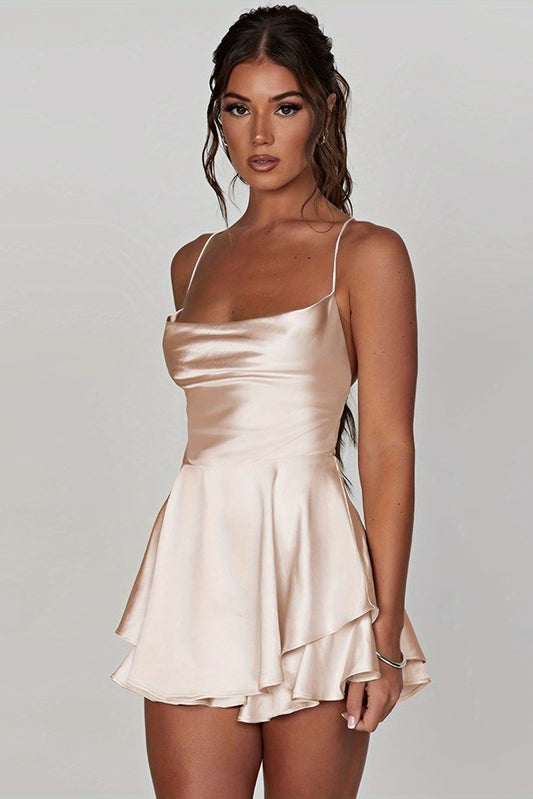 SOLANA - Elegant Backless Halter Neck Dress