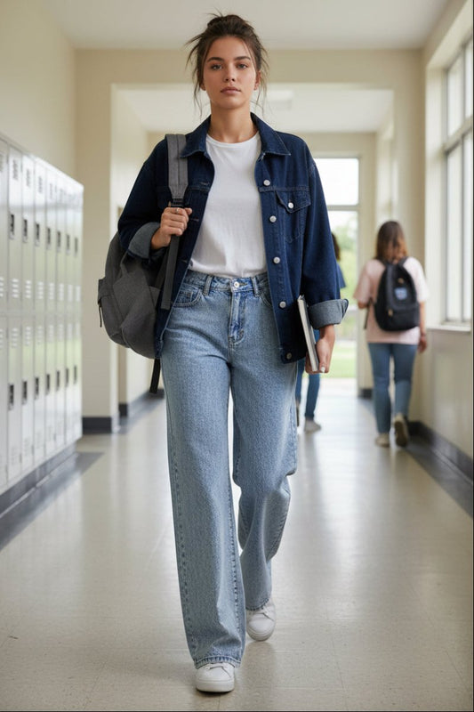 MCKENZIE – Stretch High-Waist Wide-Leg Jeans